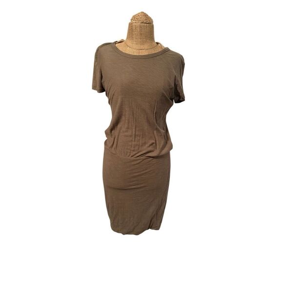 James Perse Dresses & Skirts - JAMES PERSE dress SZ 2 M brown short SLEEVE MIDI BODYCON PULLOVER T-shirt